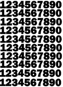 22mm Numbers Self Adhesive.For use in the house, bin, signs, crafts, sport etc. - Foto 1 di 2