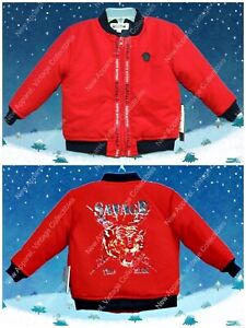 New Baby Boys Buffalo Insulated Varsity Jacket Embellished Full Zip Winter Coat