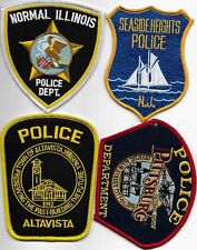 SET Nr.13:  4 Stück USA  Police Patch TX NJ IL VA  Polizei Abzeichen je 11-12 cm