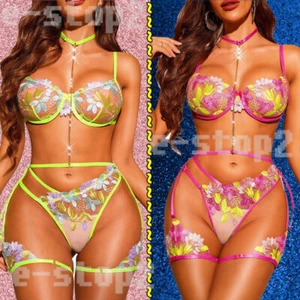 Hot Women Sexy Lingerie Lace Bra Nightwear Sleepwear Babydoll Dress G-string Set - Picture 1 of 35