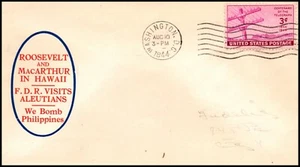 10 Aug 1944 WWII Patriotic Cover Roosevelt & MacArthur Sherman 6695 - Picture 1 of 2