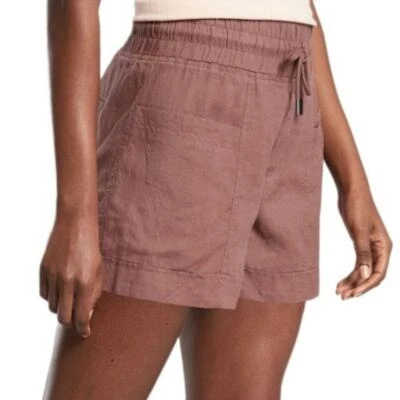 Athleta Cabo Linen Shorts Size 24 Hearth Rose Plus Elastic Waist Drawstring NWOT - Изображение 1 из 4