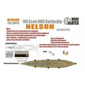 Hunter W70009 1/700 Wood Deck HMS BATTLESHIP NELSON FOR TAMIYA 77504 - Picture 1 of 3