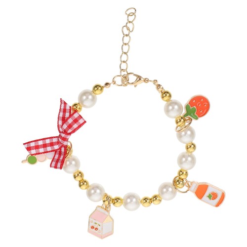 VETEMENTS Collana per cani con perle collare per animali domestici ciondolo collare per cani nastro collare decorativo per animali domestici