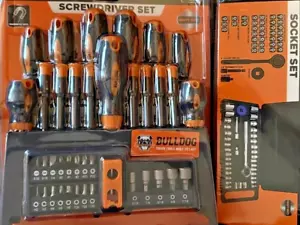 2- BULLDOG TOOL SETS:40-Piece Wrench Socket METRIC/SAE Tool & Screwdriver + Bit - Picture 1 of 7