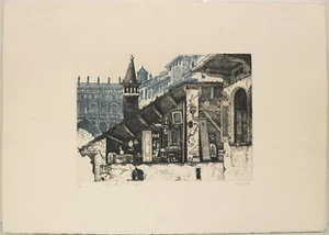 DEUTSCHER Rahmen - Aquforte Radierung 70 x 50 - keine Faccincani schifano buen - Bild 1 von 3