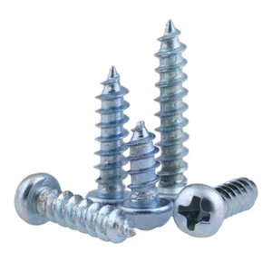 M4 M5 M6 Phillips Cross Round Head Self-Tapping Screws Bolts Blue Zinc-Plated - Picture 1 of 5