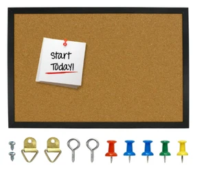 Cork Board Notice Bulletin Office Boards Message Pin Home School Classic Remind - Picture 1 of 8