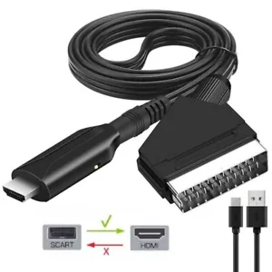 Tragbarer Scart zu HDMI Konverter Kabel Audio Video Adapter SCART DVD für HD TV - Bild 1 von 11