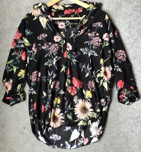 Ladies Zara small relaxed-fit 3/4 sleeve floral Summer Blouse - Picture 1 of 3