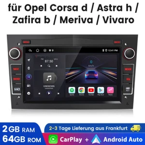 Carplay Autoradio Für Opel Corsa C/D Zafira B Astra H Android13 GPS NAVI 2+64GB - Bild 1 von 15