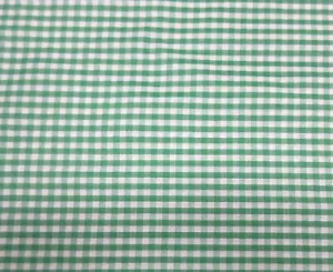 5+ Yds Fabric Small Green White Plaid Cotton Polyester Blend 45 In Wide 258 - Picture 1 of 5