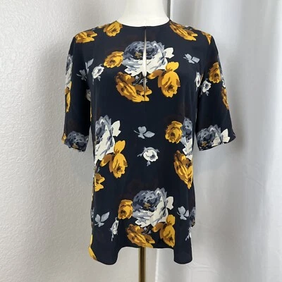 Top Theory Mujer P Antazie Floral Seda Dinero Antiguo Preppy Negocios Informal Elegante Foto 1 de 4