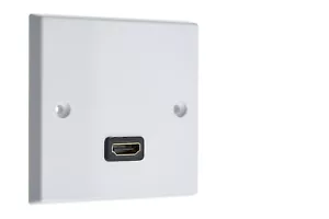 HDMI x 1 AV Audio Wall Face Plate - White Female to Female - Picture 1 of 3