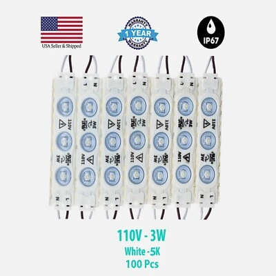 LED Module 110V-3W Store Front Light - 100 Pcs -55ft - IP67 Sign Channel Letter - Image 1 of 4