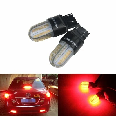 2x 582 580 7440 W21W W21/5W COB LED Bulb Indicator Tail Brake Stop Light Red 8W - Image 1 of 4