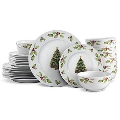Christmas Day Dinnerware Set, Service for 8, White - Image 1 of 4