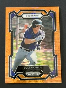 2024 Panini Prizm #198 Cole Carrigg Orange Pulsar Prizms #/399 Colorado Rockies - Picture 1 of 2
