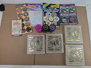 13 PC LOT POGS LOT STARAGE BOXES KINIS TUBES GAME PACK - Picture 1 of 11