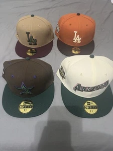 Lot Of 4 New Era Fitted Baseball Hats New With Tags Size 7 1/4 - 7 3/4 - Picture 1 of 5