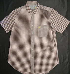 Mens Five Four Mark McNairy Short Sleeve Checked Button Up Shirt Large - Picture 1 of 2