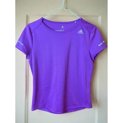 Adidas Girls Size Small Athletic Tee – Purple Climalite Performance Shirt - Image 1 of 3