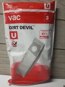 3 Pack Hoover Dirt Devil Vacuum Bags Style U - Picture 1 of 3