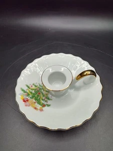 Candelabros cónicos de árbol de Navidad con mango cámara de porcelana Lefton? Japón - Imagen 1 de 7