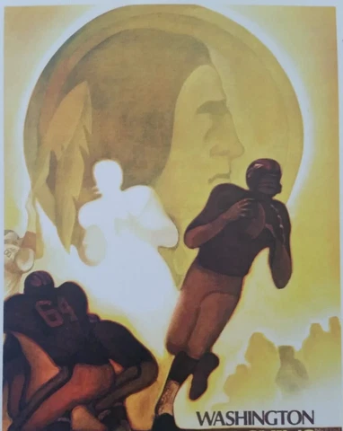 WASHINGTON REDSKINS Original 1968 NFL 24x36 POSTER RARE UNUSED NEW IN PLASTIC Cover