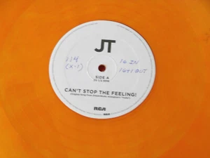 JUSTIN TIMBERLAKE~JT~CAN'T STOP THE FEELING~ MEGA RARE~ YELLOW WAX~ NEAR MINT - Imagen 1 de 2