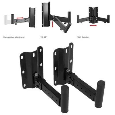 1 Pair Heavy Duty Wall Mount for Speaker Holder Stand Wall Bracket Display Metal - image 1 of 4