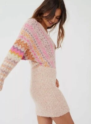 Vestido Suéter Manga Larga Free People Forever Fair Isle M Fresa Foto 1 de 4