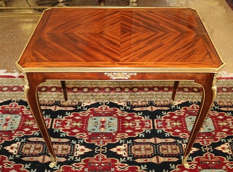 ​Best French Louis XV Bronze Mounted Kingwood & Mahogany Writing Table Cover