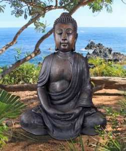 Buddha Temple Sculpture Elegant Asian Garden Yard Statue Patio Pool Pond Deck - Picture 1 of 2