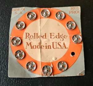 HYGRADE SNAP FASTENERS. VINTAGE CARD HOLDS 11 OF 12. PARTIAL TRIMMING OF CARD. - Picture 1 of 3