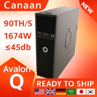 Canaan Avalon Q 90TH/s 1674W Quiet Bitcoin Miner for ECO Home Use IN STOCK! ROI - Image 1 of 4