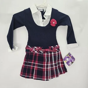NWT Blueberi Boulevard Toddler Girl Size 3T Multicolor Longsleeves Dress - Picture 1 of 5