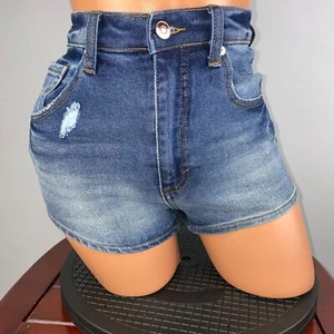 Celebrity Pink Juniors 1 / 25 The Rebel Distressed High Rise Denim Jean Shorts - Picture 1 of 10