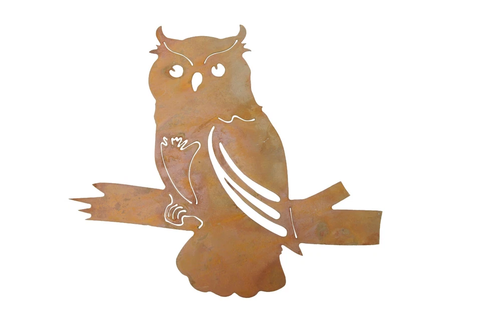 Eule Uhu Kauz Metall rost Dekoration Garten Herbst Winter Weihnachten draußen - Bild 1 von 1