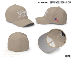 Red Trump 2028 Hat USA Flag Trump Hat for Men Women Flex Fit Cap Embroidered - Picture 1 of 37