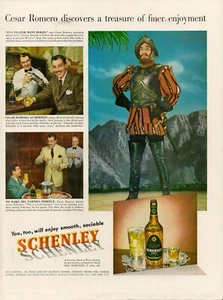 1950 Whiskey Alcohol Schenley Vintage Print Ad 50s Cesar Romero Joker Batman - Picture 1 of 9