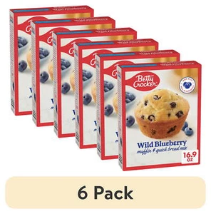 (6 Pack) Betty Crocker Wild Blueberry Muffin and Quick Bread Mix 16.9 Oz. - Picture 1 of 15