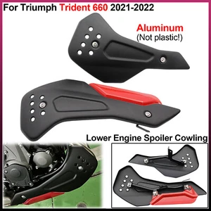 Per Triumph Trident 660 21-22 Kit copri spoiler motore inferiore alluminio pancia - Foto 1 di 9