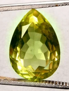 27.20 Cts. Natural Brazilian Green Amethyst Faceted Pear Cut Certified Gemstone - Picture 1 of 4