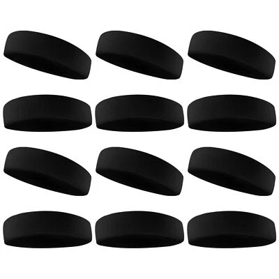 Diadema deportiva con bandas para sudar para hombres y mujeres - tela de rizo que absorbe la humedad deportes Foto 1 de 4