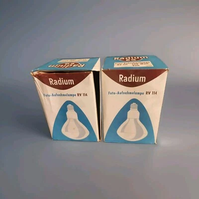 2 Vintage RADIUM EG - FOTO-AUFNAHMELAMPE - TYPE RV 114 - 220V 500W - E27- OVP - Bild 1 von 4