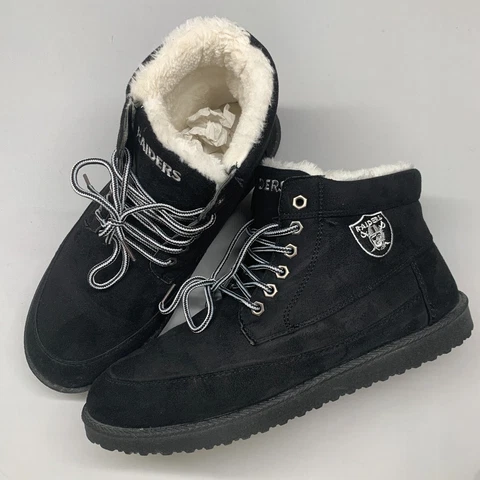 NEW Foco Las Vegas Raiders Mens Boots 12 Black Lace Up Moccasin High Top Cover