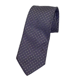 Boss Hugo Boss Necktie Lavender White Geometric Italy 100% Silk - Picture 1 of 4