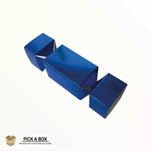 50 GROSSE METALLIC BLAUE CRACKER GESCHENKBOXEN, WEIHNACHTEN, PARTYGESCHENKE, DEKORATION - Bild 1 von 3