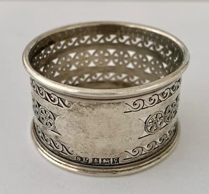 Schöner Vintage englischer durchbohrter Serviettenring aus Sterlingsilber von Suckling Ltd. 1956 - Bild 1 von 5